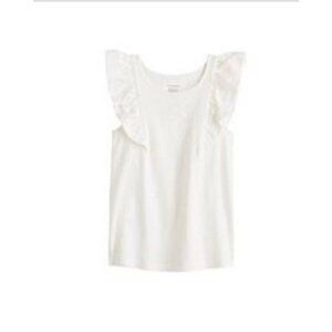 Girls Ivory Jumping Beans Flutter Sleeve Tee Size 6
